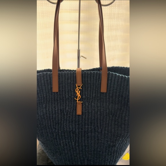 NWT Saint Laurent YSL Borsa A Mano Hobo Tote Bag In Blue/Orchid Brick - Picture 10 of 17